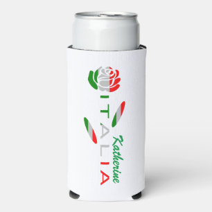 Bandiera d'Italia Rosa Personalised Seltzer Can Cooler