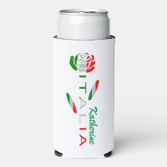 Bandiera d'Italia Rosa Personalised Seltzer Can Cooler (Seltzer Front)