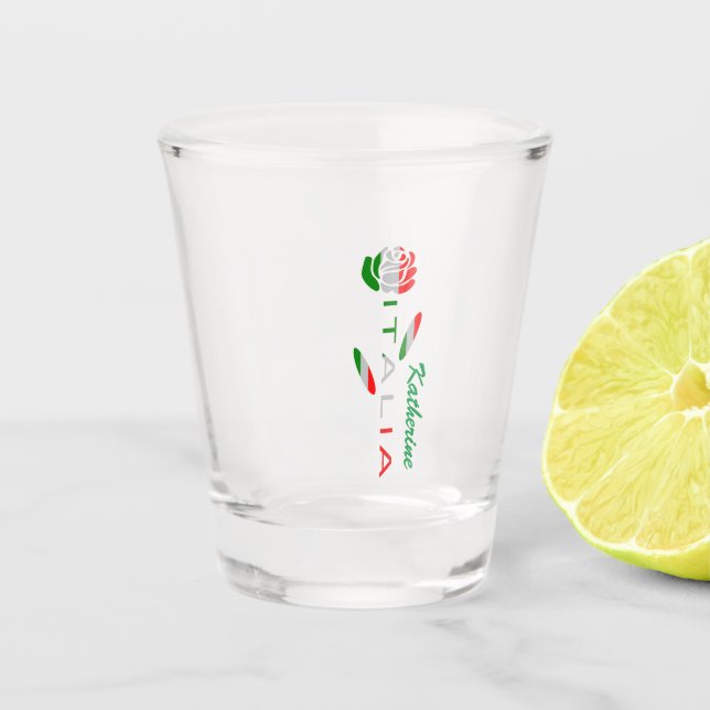 Bandiera d'Italia Rosa Personalised Shot Glass (Front)