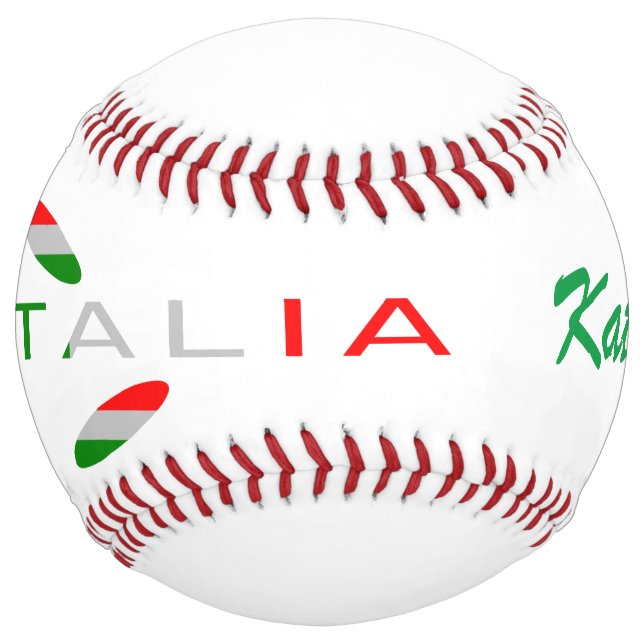 Bandiera d'Italia Rosa Personalised Softball (Front)