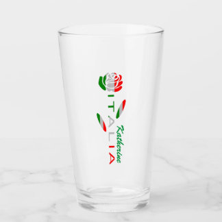 Bandiera d'Italia Rosa Personalized Glass
