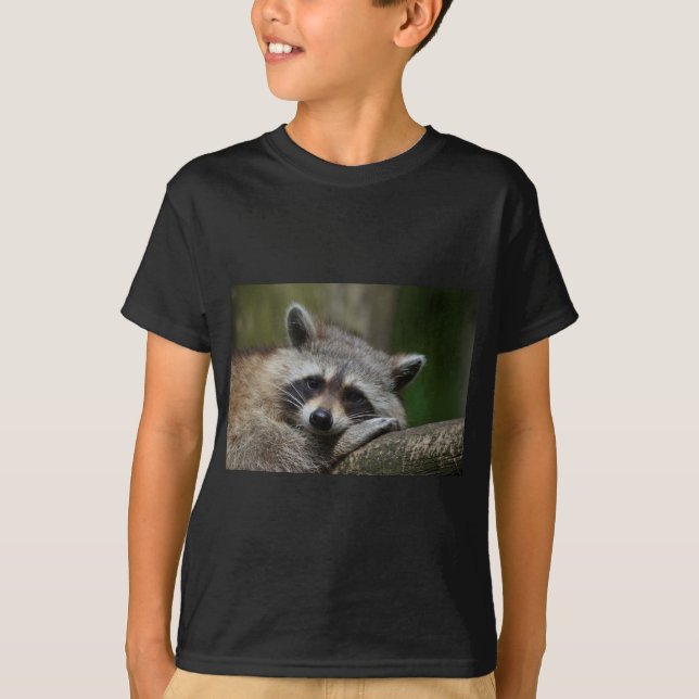 Bandit at Rest Cute Racoon T-Shirt (Front)