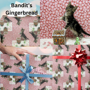 Bandit the Cat's Gingerbread House Wrapping Paper