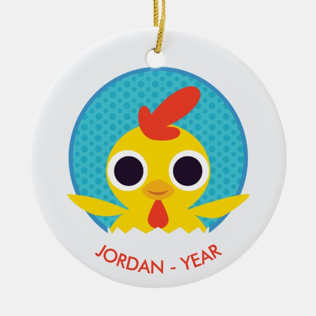 Bandit the Chick Ceramic Tree Decoration (Front)