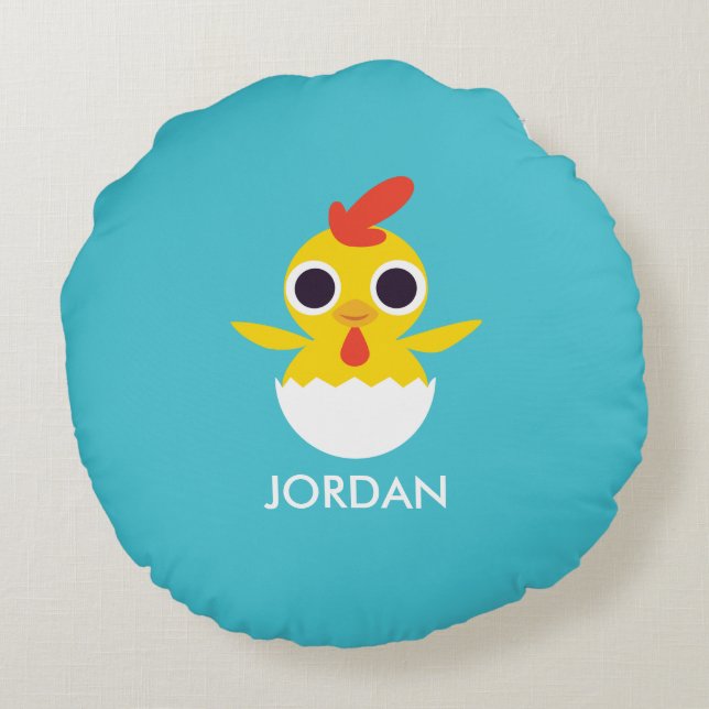 Bandit the Chick Round Cushion (Back)