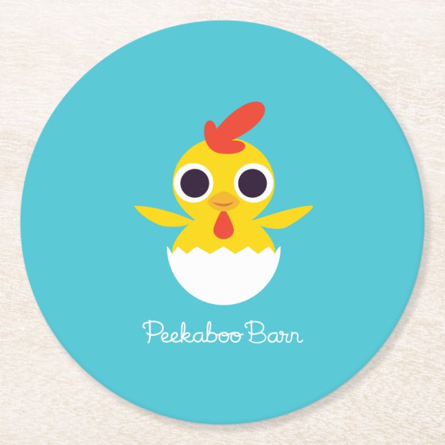 Bandit the Chick Round Paper Coaster (Front)