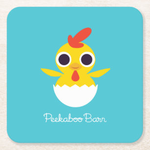 Bandit the Chick Square Paper Coaster