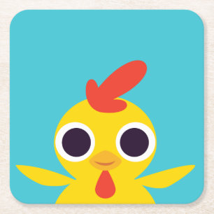 Bandit the Chick Square Paper Coaster