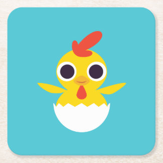 Bandit the Chick Square Paper Coaster