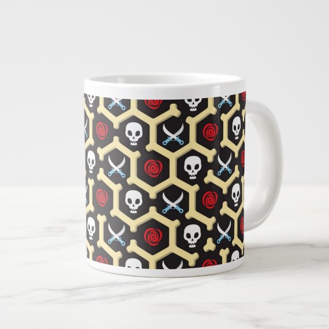 Bandit Theme Pattern Large Coffee Mug (Front Right)