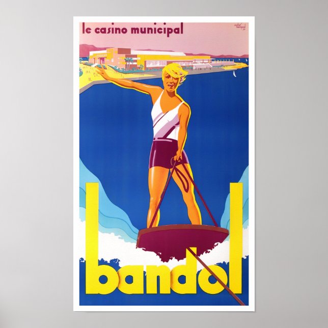 Bandol France vintage travel Poster (Front)