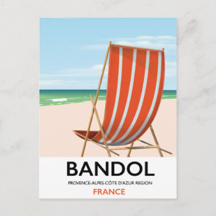 Bandol southeastern France seaside poster. Postcard