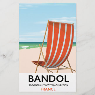 Bandol southeastern France seaside poster. Stationery