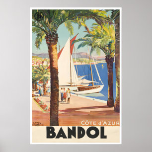 Bandol Travel Poster Côte d'Azur French Art France