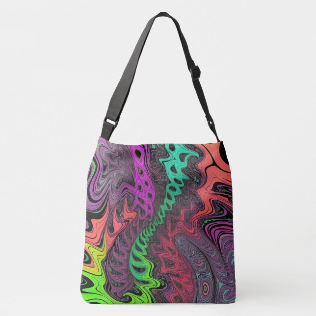 Bandolera Grande Estilo Psicodélico Crossbody Bag (Back)