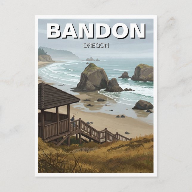 Bandon Oregon coast Travel Postcard (Front)