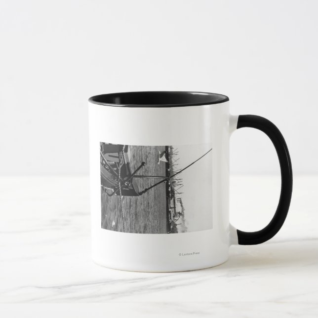 Bandon, Oregon Harbour View and Ships Photograph Mug (Right)