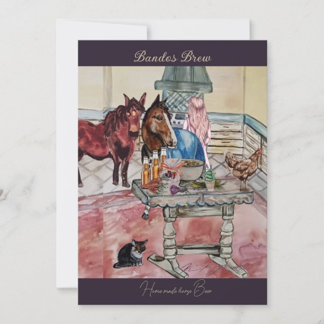 Bandos Beer home made horse brew Holiday Card (Front)