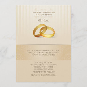 Bands Of Gold Wedding Invitation