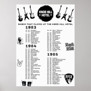 Bands That Played The Knob Hill Hotel 1983-84-85 Poster