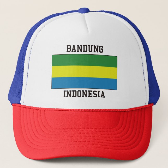 Bandung, Indonesia Flag Trucker Hat (Front)