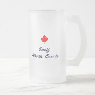 Banff Alberta Canada Frosted Glass Beer Mug