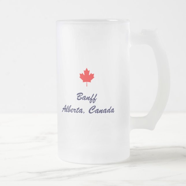 Banff Alberta Canada Frosted Glass Beer Mug (Right)