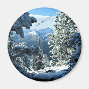 Banff, Alberta, Canada Snow Covered Magnet