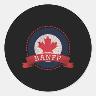 Banff Alberta Canadian Canada Mountains Classic Round Sticker