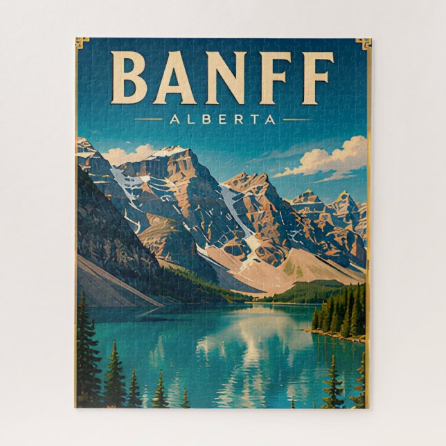 🏔️ Banff Alberta Mountain Lake Jigsaw Puzzle (Vertical)