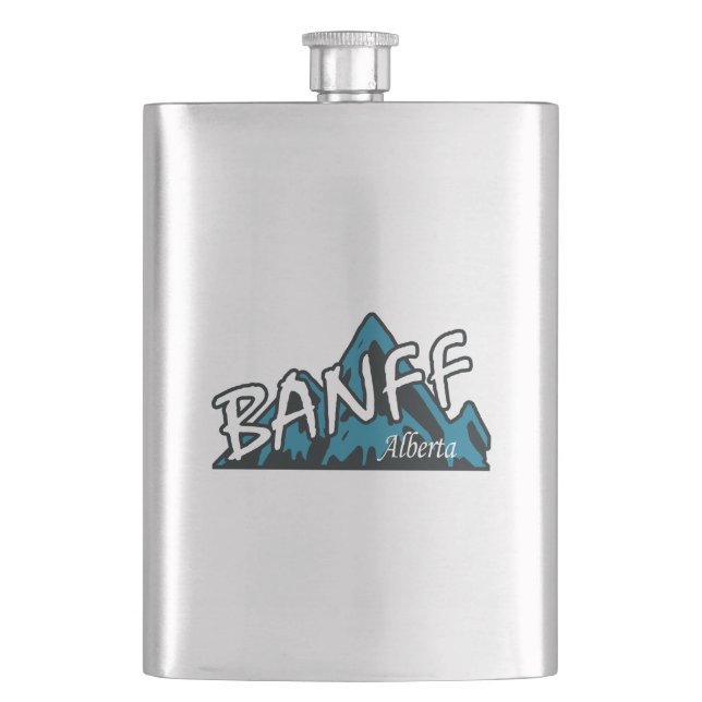 Banff Alberta Mountains Hip Flask (Front)