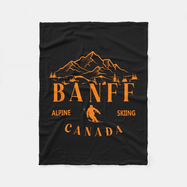 Banff Canada Alpine Skiing Ski Resort Mountain Sou Fleece Blanket (Front)