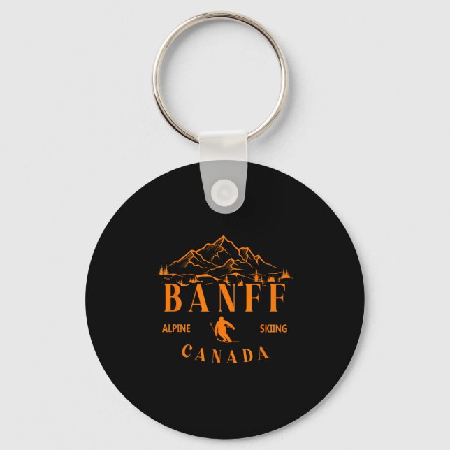 Banff Canada Alpine Skiing Ski Resort Mountain Sou Key Ring (Front)