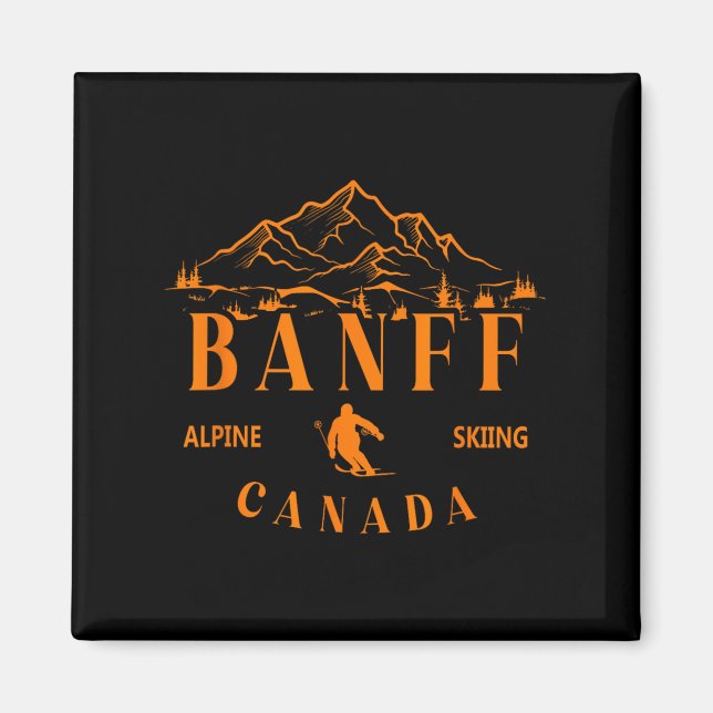 Banff Canada Alpine Skiing Ski Resort Mountain Sou Magnet (Front)