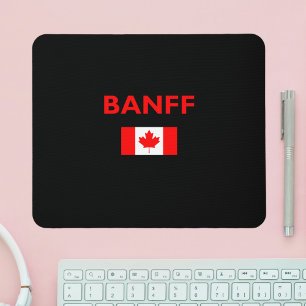 Banff Canada Canadian Flag Dark Colour Mouse Mat