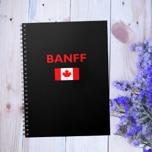 Banff Canada Canadian Flag Dark Colour Notebook