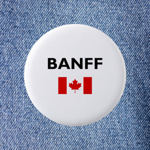 Banff Canada Canadian Flag Light-Colour 6 Cm Round Badge