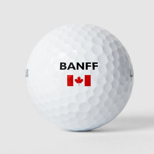 Banff Canada Canadian Flag Light-Colour Golf Balls (Front)