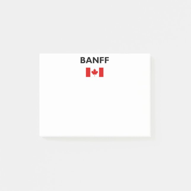 Banff Canada Canadian Flag Light-Colour Post-it Notes (Front)