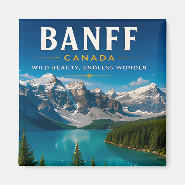 🏔️ Banff Canada Mountain Lake Home Decor 🍁 Magnet (Front)