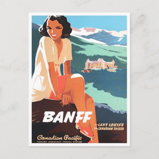 Banff Canada vintage travel postcard (Front)