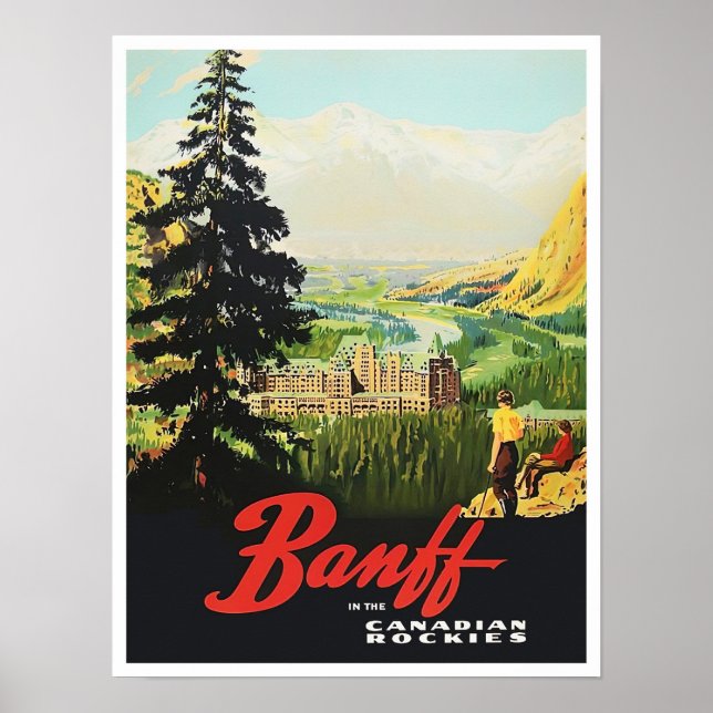 Banff Canada vintage travel poster (Front)