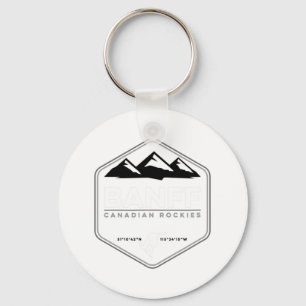 Banff Canadian Rockies Norquay Snowboard T Shirt Key Ring