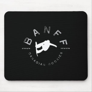 Banff Canadian Rockies Norquay Vintage Snowboardin Mouse Mat