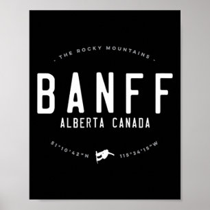 Banff Canadian Rockies Norquay Vintage Snowboardin Poster