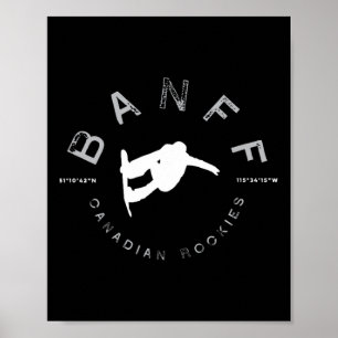 Banff Canadian Rockies Norquay Vintage Snowboardin Poster