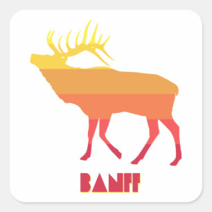 Banff Elk Square Sticker