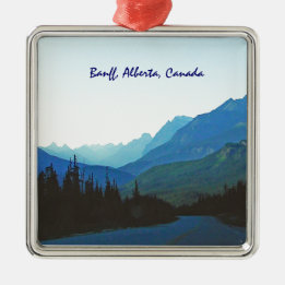Banff Jasper Blue Metal Tree Decoration