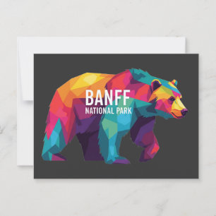 Banff National Park Canada Colourful Bear Postcard