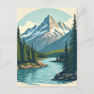 Banff National Park Canada retro Travel Postcard